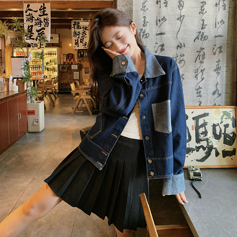 现货现货春装新品时尚牛仔宽松外套C295P125K188,女装短外套,2C295