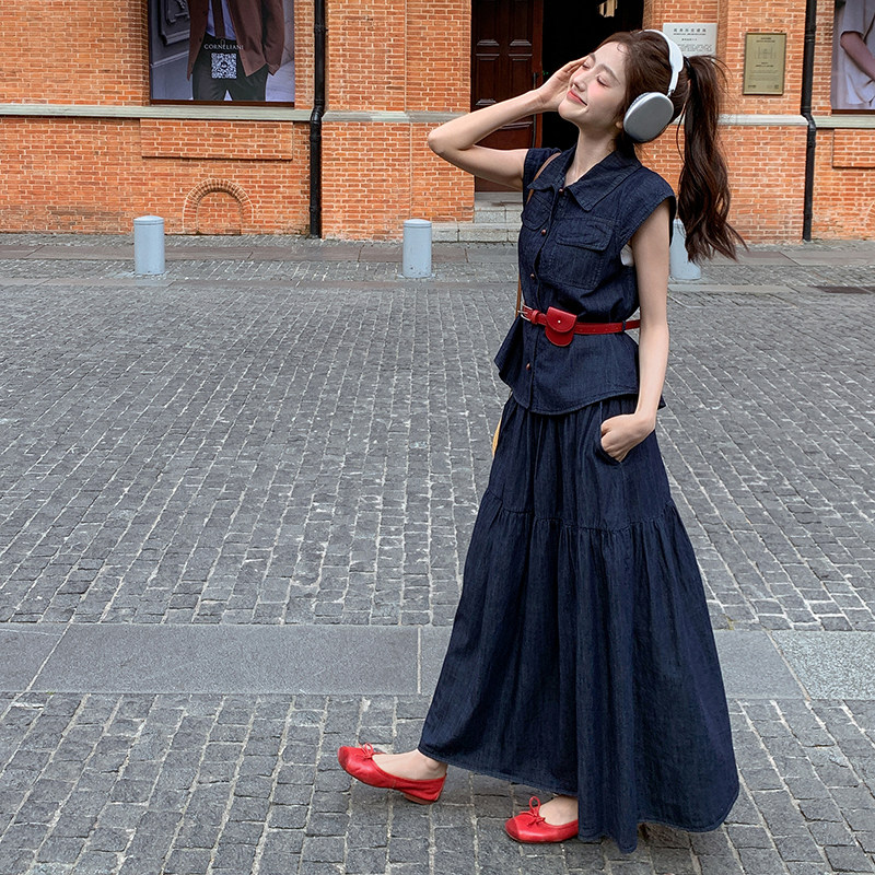 新款数据好韩系牛仔三件套装C295-7738-P165k228，女装套装/套裙，2C295