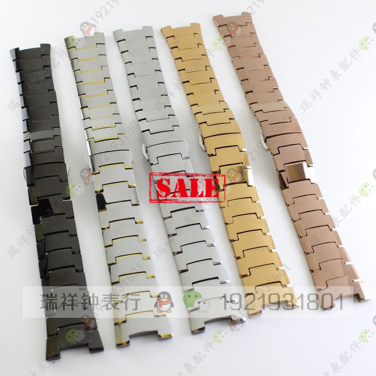 钨钢玫瑰金色手表带