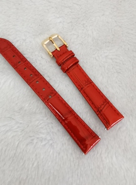 适用EBELL依柏AMICA亚美加14毫米14mm红色女真皮手表带皮表带梵高