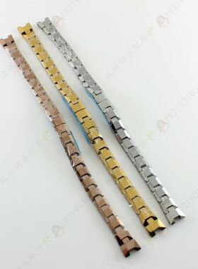 津辉配KINGTIS精铁时413凹口玫瑰金色女士手表链钨金手表带9043