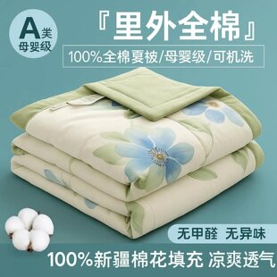 A类全棉夏凉被纯棉空调被夏季新疆棉花薄被子芯可机洗夏被220x240