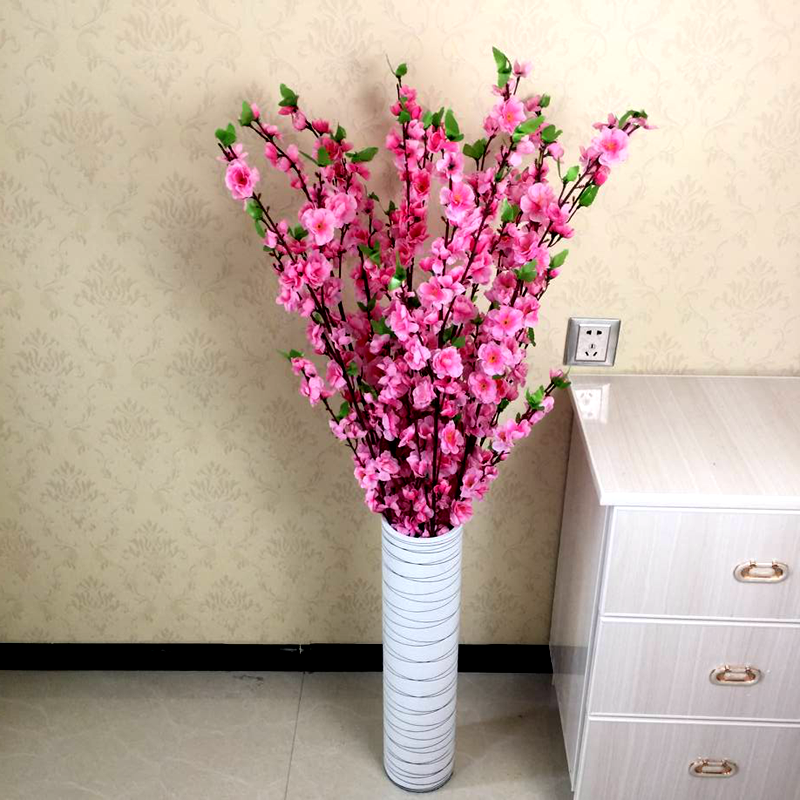 新房装饰仿真桃花樱花枝婚庆假花束客厅落地摆设塑料永生花艺包邮