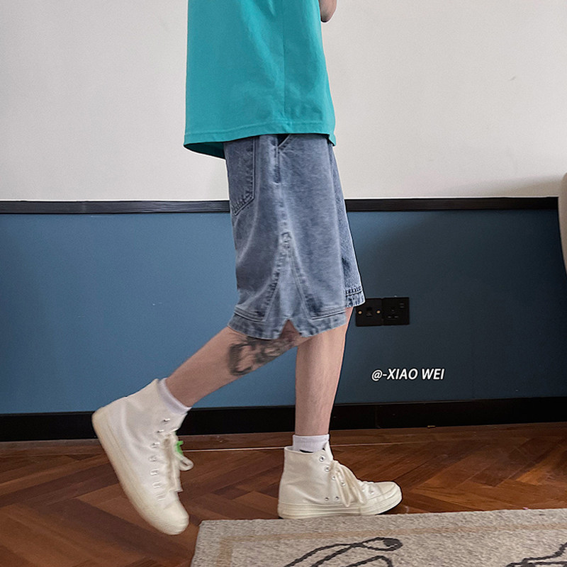 数据好夏季宽松牛仔短裤男五分裤D258W599P40,男装牛仔裤,电商D258