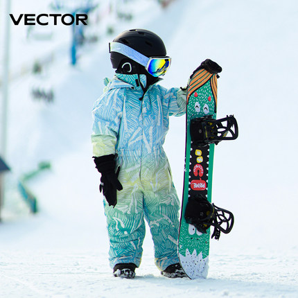 VECTOR玩可拓儿童连体滑雪服套装防风保暖卡通宝宝滑雪衣雪裤装备