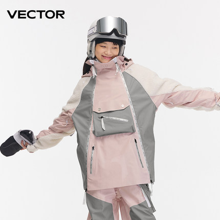 VECTOR玩可拓滑雪衣女透气防水情侣加厚保暖外套单双板男可拆上衣