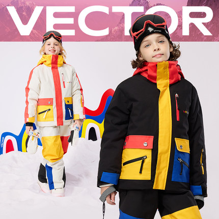 VECTOR玩可拓儿童滑雪服保暖防水单双板男女童新款滑雪衣裤套装冬