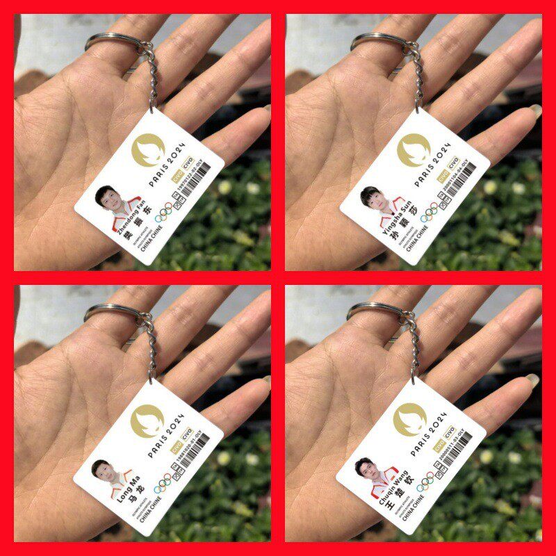国乒参赛证迷你钥匙扣挂件大头莎莎许昕马龙潘振东林高远亚克力