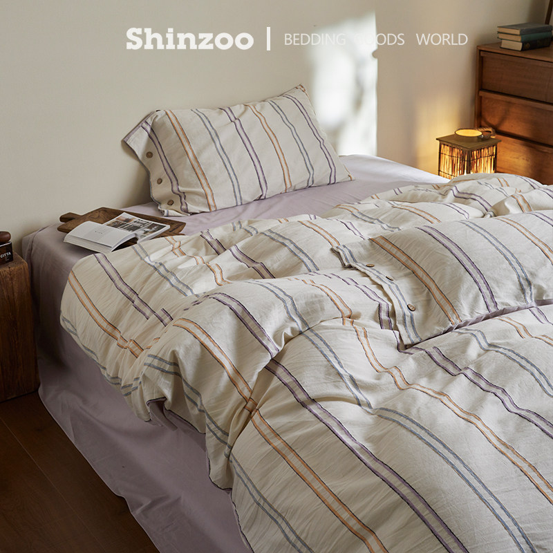 寝作shinzoo床上全棉纯棉色织大提花四件套高级感被套床单床笠