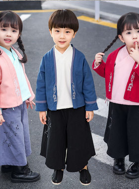 冬季加绒三件套小孩子古装汉服