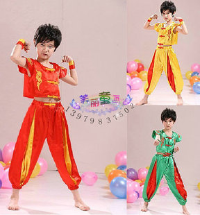 2026儿童小学生集体演出服蒙古舞民族风服装功夫服武术表演服套装