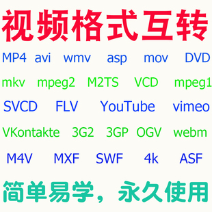 文件转换器软件转码 mpeg12 wmv flv转mp4批量视频格式 mov avi