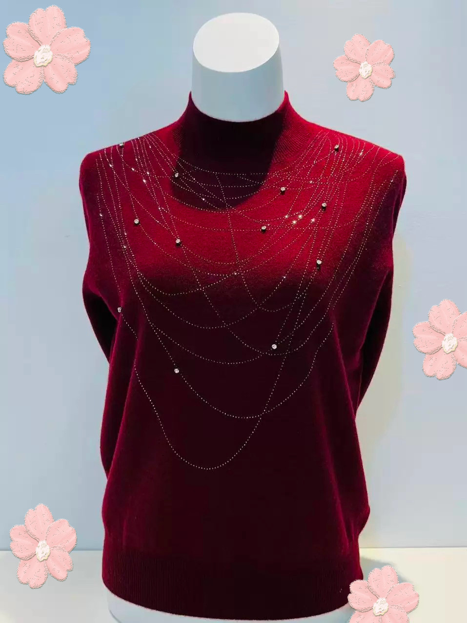 限时福利！半高领烫钻精致毛衣宽松秋冬打底衫新款全羊毛女装针织,女装/女士精品,毛针织衫,淘宝优惠券,粉丝福利购,淘宝优惠卷