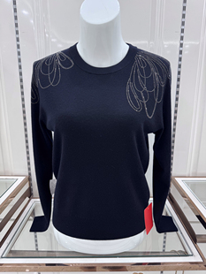 特价清 春季妈妈装圆领针织衫女宽松时髦女装春秋薄款毛衣打底衫