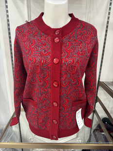 专柜款秋冬加肥加大妈妈羊毛衫老太太老年加厚开衫奶奶毛衣外套女