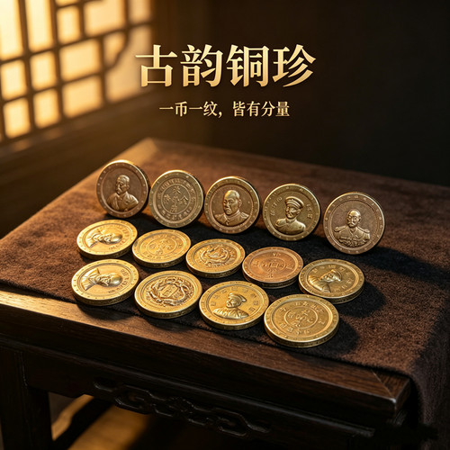 古玩黄铜鎏金加厚龙洋金币铜币