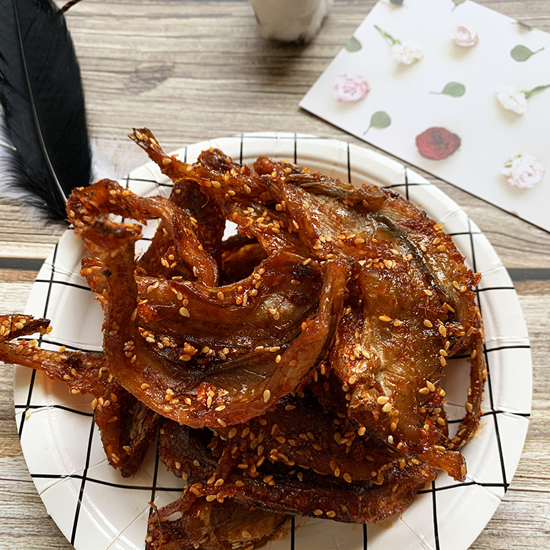 香辣龙头鱼干500g甜辣蜜汁海味即食小鱼干片鱼仔零食特产小吃休闲