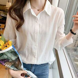 气质棉衬衫 白衬衫 春装 设计感小众上衣洋派时尚 女2025年春秋新款