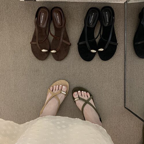 粗跟套趾凉鞋女夏季新款罗马女鞋