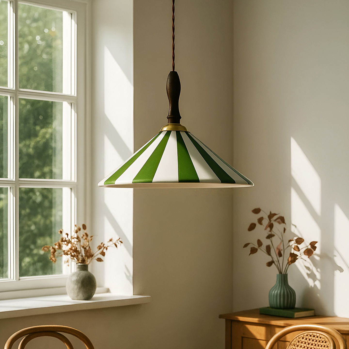 陶瓷餐厅吊灯法式中古风设计师款吧台复古怀旧条纹氛围感咖啡厅灯