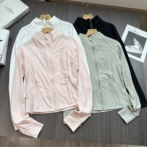 冰丝薄款立领拉链弹力伽服防晒衣