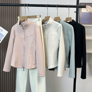 石墨烯立领小蛮腰外套25秋冬新款 外防风内蓄热内胆拉链夹克上衣女