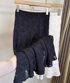 温柔女主角 精致显瘦自然垂顺透明纱织植绒松紧腰鱼尾裙中长半裙