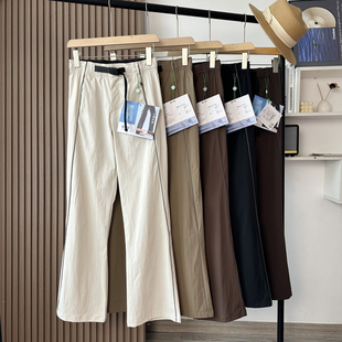 防晒休闲裤 裤 女 轻薄透气速干机能高腰微喇叭工装 原纱防晒UPF100