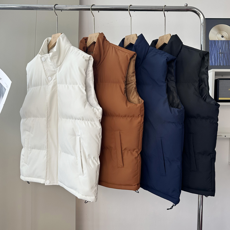 立领无袖马甲坎肩加厚面包服马夹