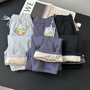 防风拉绒裤 男女黑科技软壳醋酯保暖冲锋羽绒裤 一条过冬鹅绒裤