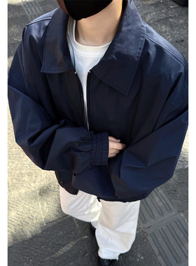 逆哲2026春季大码翻领美式夹克潮流显瘦男士外套男生衣服高级感潮