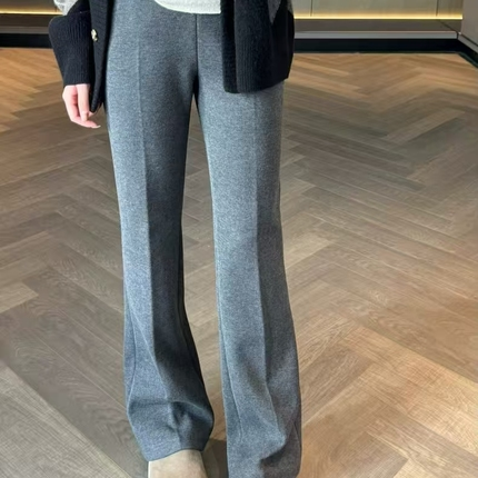 长腿精 显瘦一绝！满眼都是腿 加绒高弹微喇通勤连腰休闲裤女25冬,女装/女士精品,休闲裤,淘宝优惠券,粉丝福利购,淘宝优惠卷