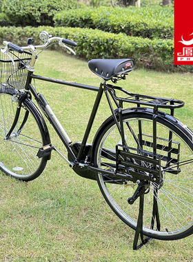 正品凤凰牌26寸/28寸杆闸复古男女横梁老式邮政28 二八大杠自行车
