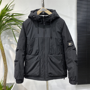 冬季白鸭绒拼接连帽羽绒服男士新款潮流青年百搭上衣加厚保暖外套