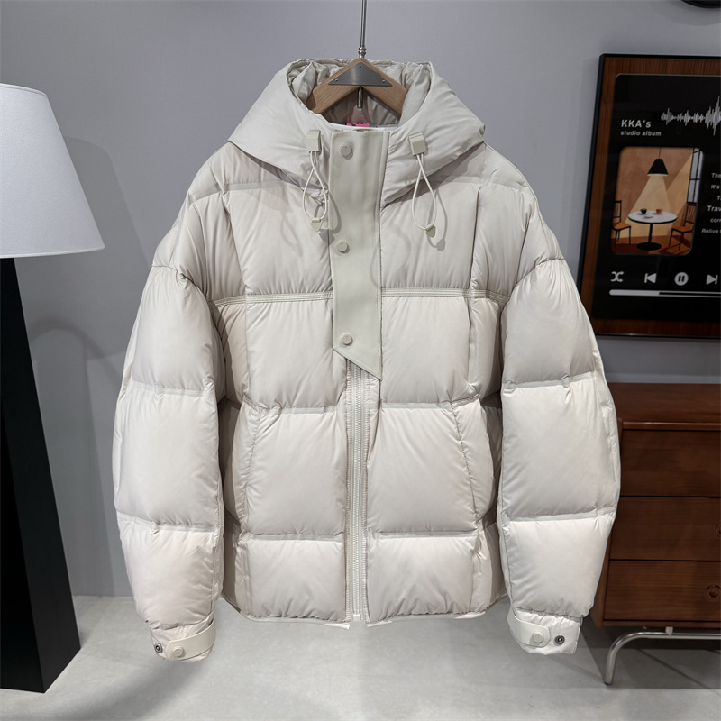 冬季连帽加厚羽绒服男潮流设计感