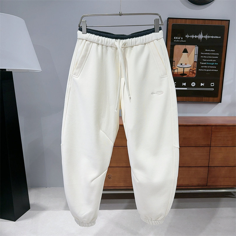 加绒休闲裤男松紧腰抽绳束脚裤