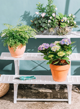 花架户外庭院多层阶梯式阳台置物架客厅户外落地式多肉花盆铁架