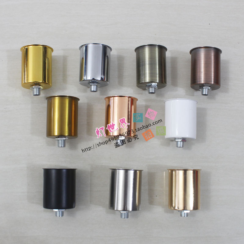 E14E27灯头灯杯灯座带牙杆陶瓷螺口台灯吊灯组装换新灯饰灯具配件