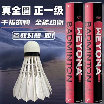 威羽乐比赛级全圆羽毛球鹚鸭厚毛片耐打好飞行好落点准对标亚1号
