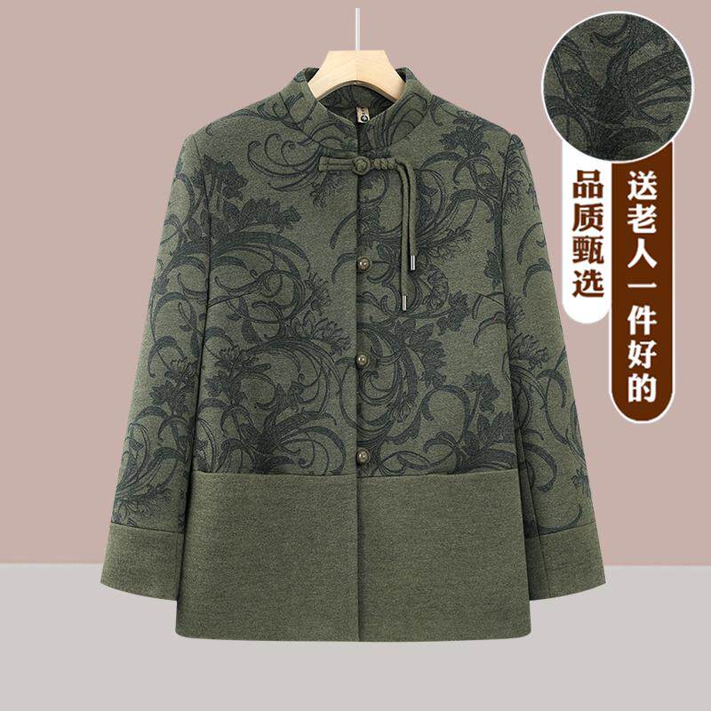中老年人冬装外套女妈妈唐装上衣