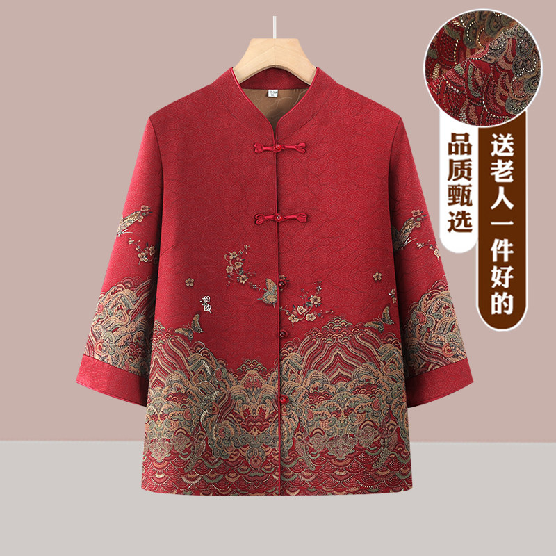 中老年人妈妈春夏秋装奶奶装衬衫