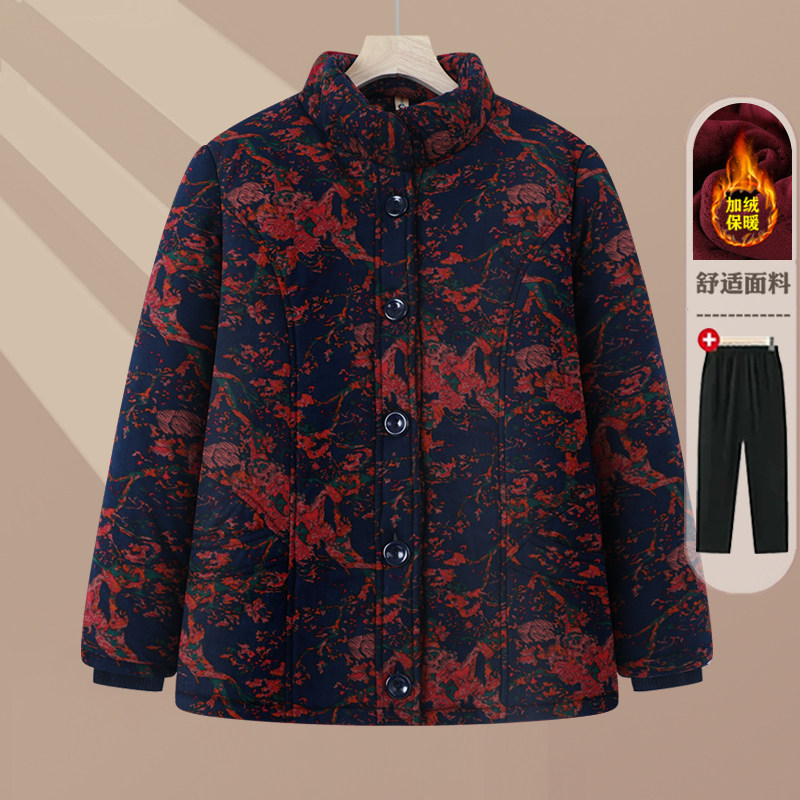 冬季中老年立领加厚保暖棉服