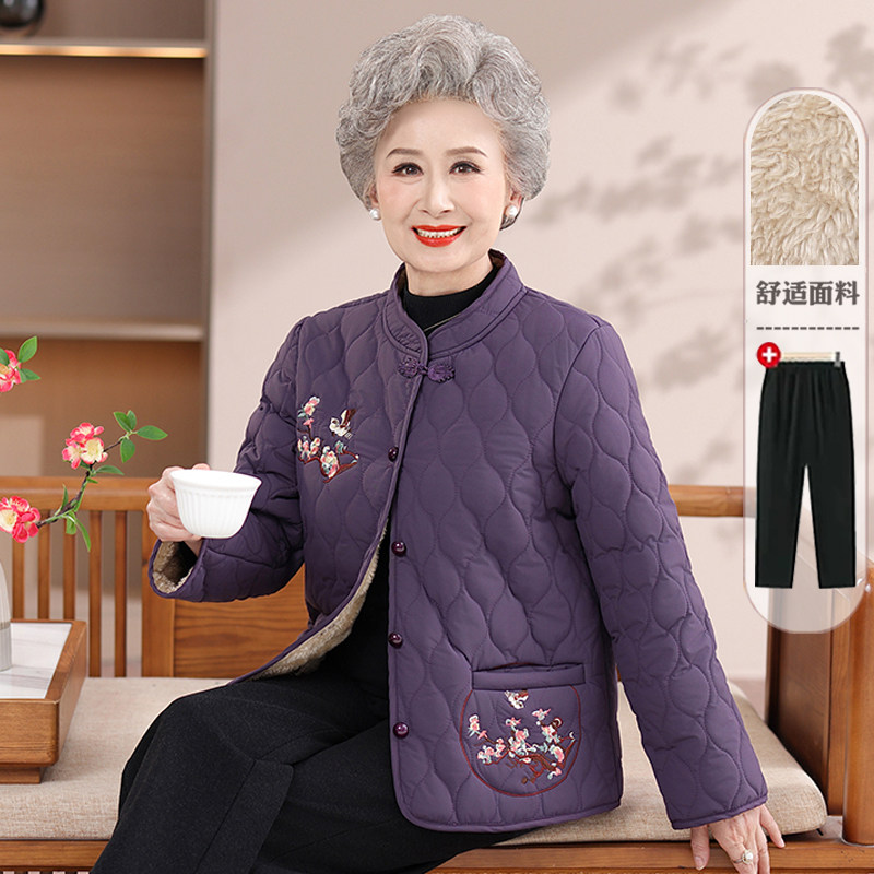 冬季新款中老年妈妈装时尚棉衣