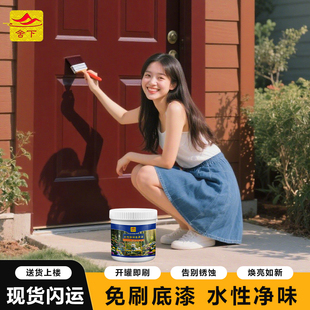 舍下水性金属漆铁漆入户防盗门旧铁门栏杆防锈改色翻新漆改造油漆