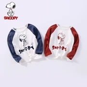 Snoopy quần áo trẻ em bé trai hoạt hình áo thun dài tay mùa thu mới hit màu đáy áo 2019 áo thun cotton trẻ em - Áo thun