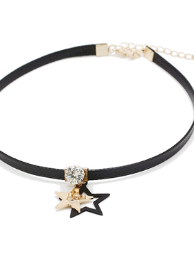 韩版黑色饰品锁骨链