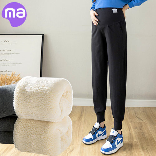 冬季加绒加厚孕妇裤西瓜妈妈