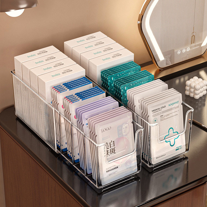 面膜收纳盒亚克力化妆品分格盒透明桌面大容量梳妆台护肤品收纳盒,收纳整理,其他收纳盒,淘宝优惠券,粉丝福利购,淘宝优惠卷