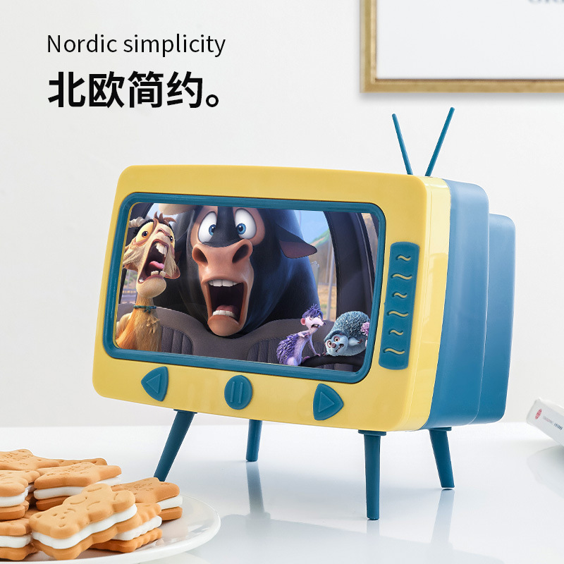 纸巾盒两用电视机批发厨房客厅桌面抽纸盒手机支架塑料收纳盒模型