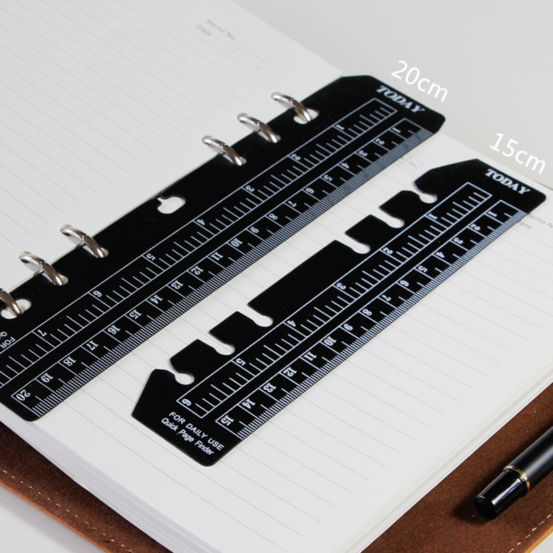 pvc塑料尺子透明隔页尺活页笔记本可拆卸书签尺学生文具韩国简约防水